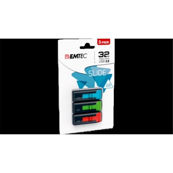 Emtec 2.0 C452 Slide 32GB USB, 3PK ECMMD32GC452P3 - main